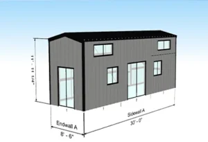 steel building house 8.5 x 30