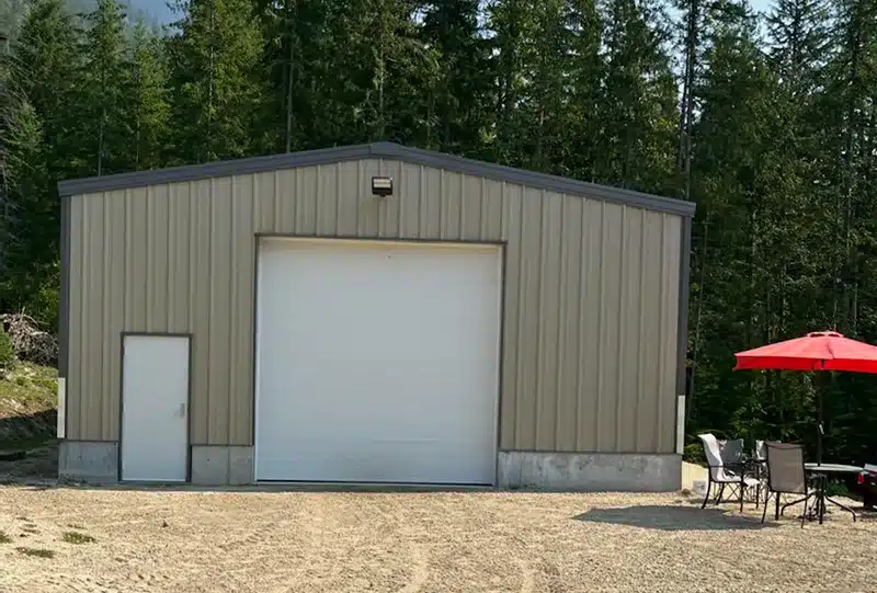 garage straight wall metal building