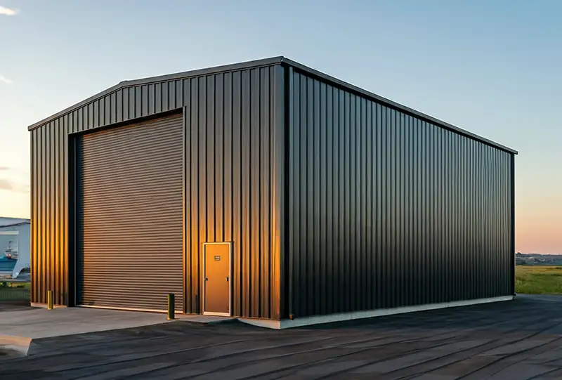 Black Prefabricated Steel Building Tall Tall Black Prefabricated Steel Building