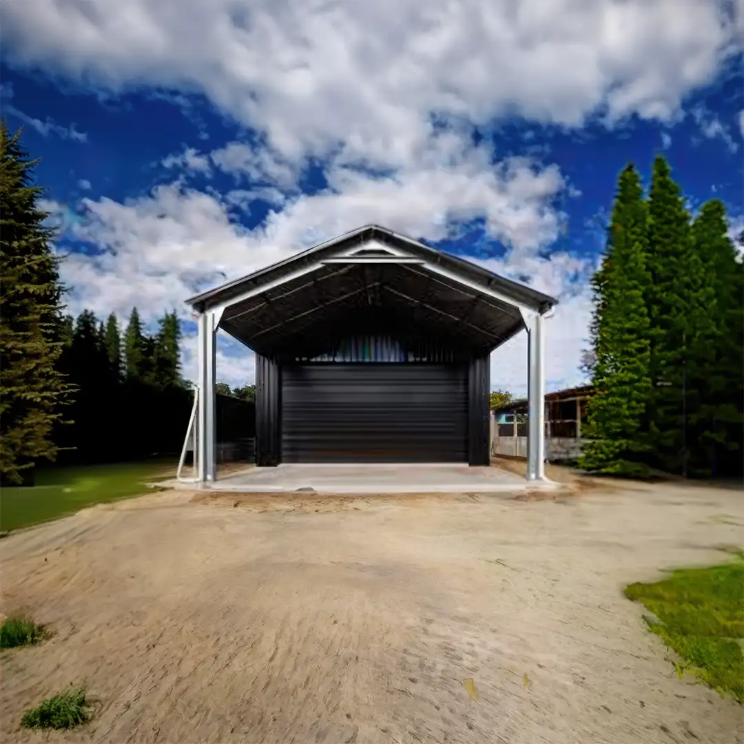 Black Carport Garage Combo