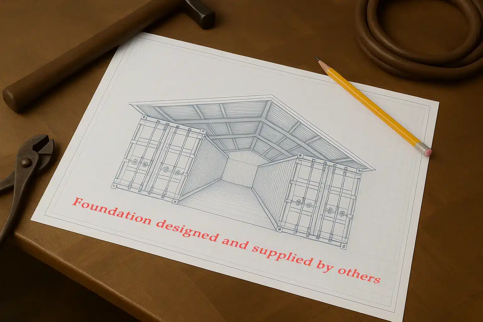 M-MOdel Container Cover Outside Mount BP drawing Container Cover Foundations
