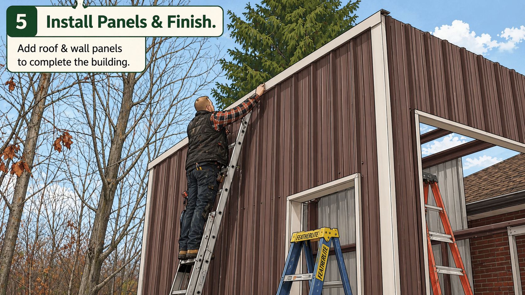 How to install steel building panels