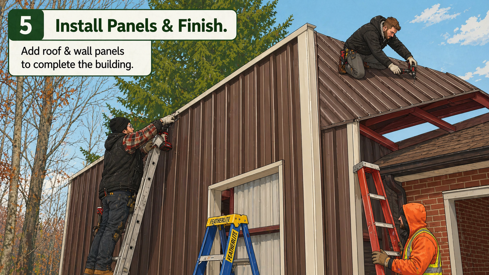 How to install steel building panels