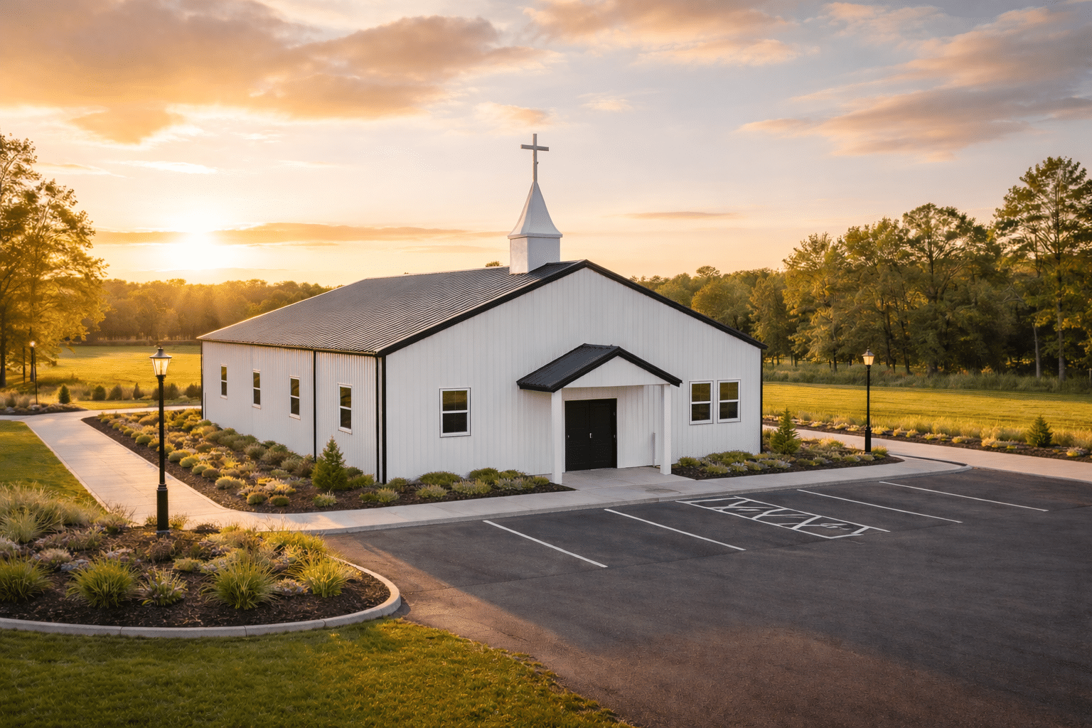 Steel church building