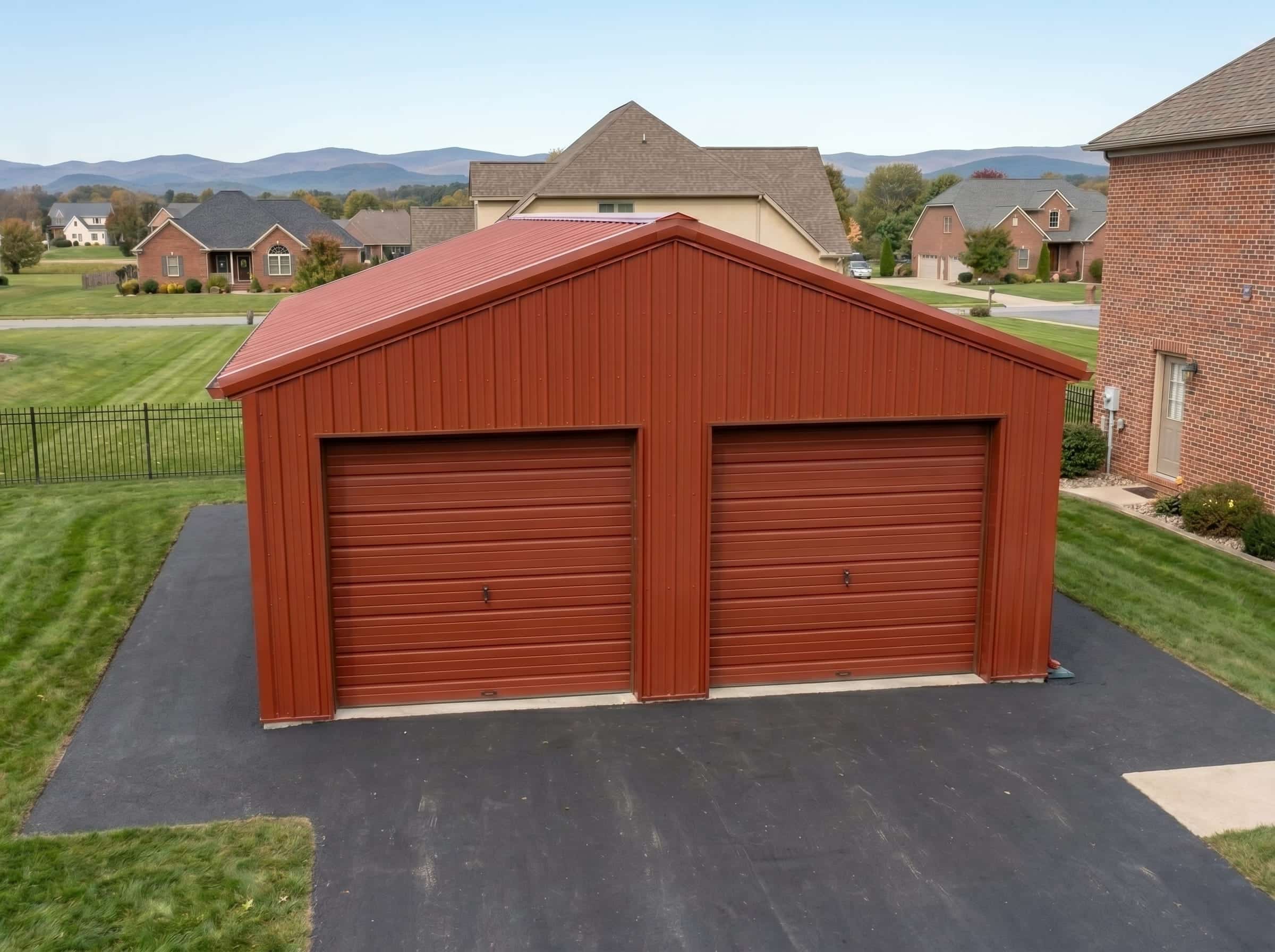 2 car metal garage