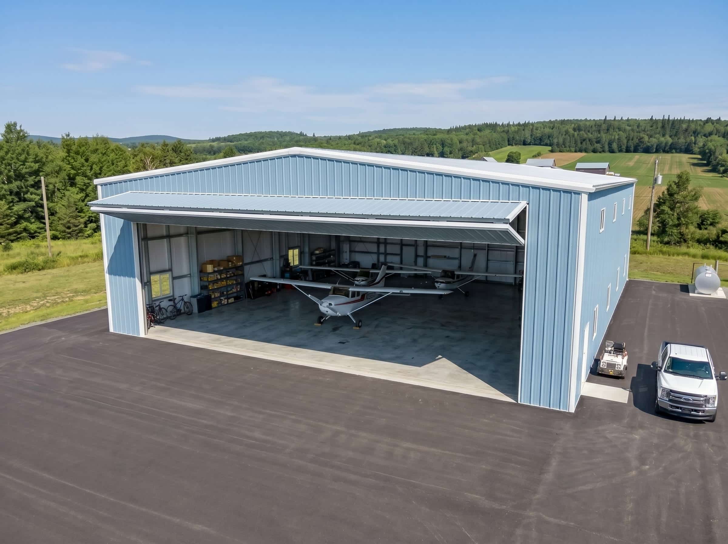 Steel airplane hangar Quebec