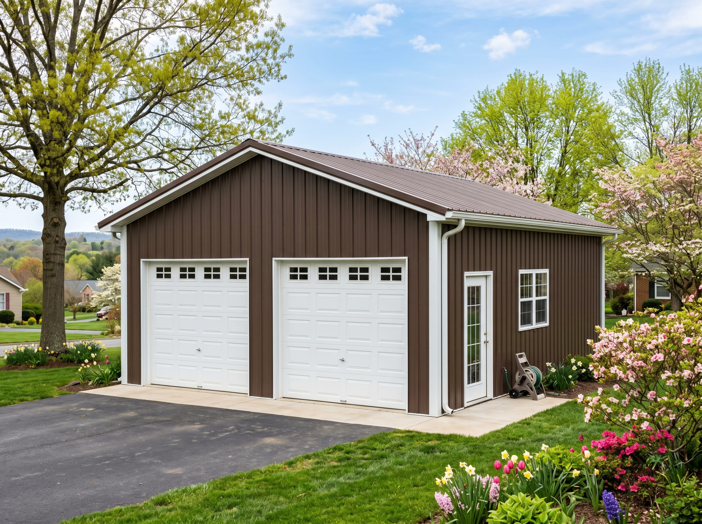 Residential metal garage